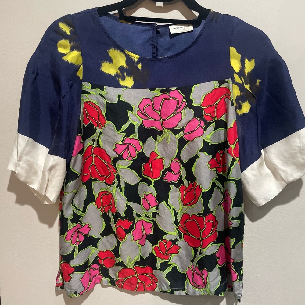Dries Van Noten 100% Floral Silk Top